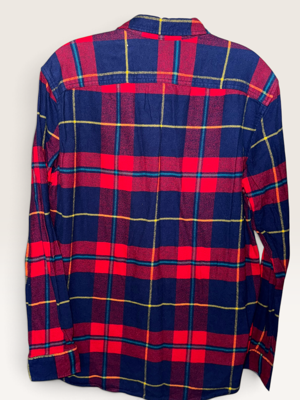 Gap Red & Navy Plaid Flannel Shirt