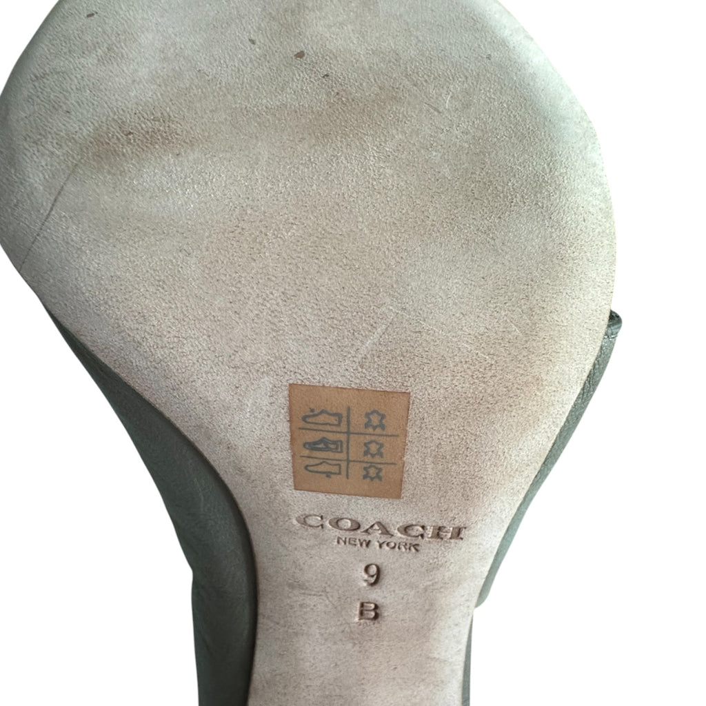 Coach Leather Open Toe D’Orsay Stiletto Heels | Made in Italy