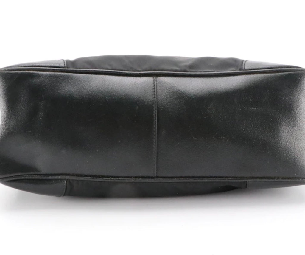 Vintage Prada Black Nylon Leather Bowler Bag - Milano Italy (2000)