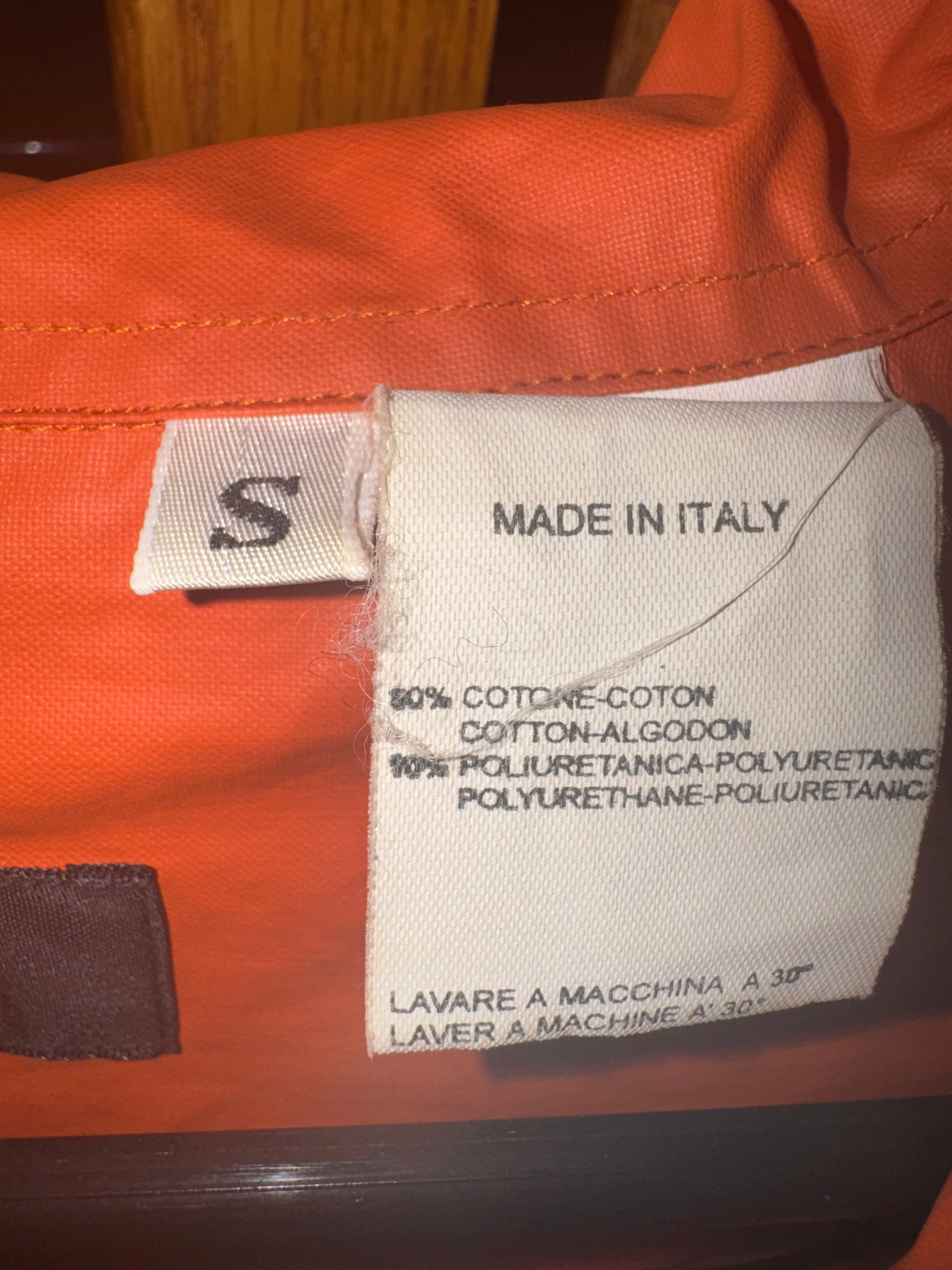 Versace Classic V2 Orange Quarter-Zip Jacket/Shirt – Made in Italy – Authentic w/ COA