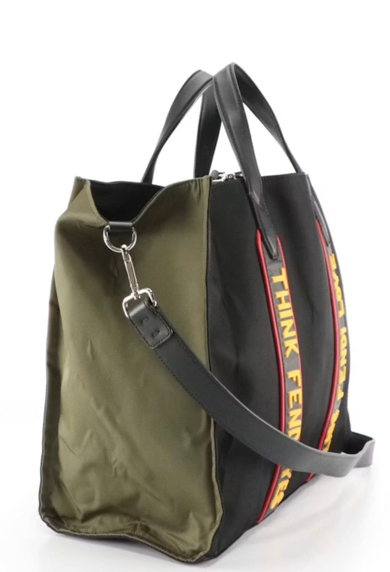Fendi “Think Fendi Believe in Love” Large Nylon Shopper Tote
