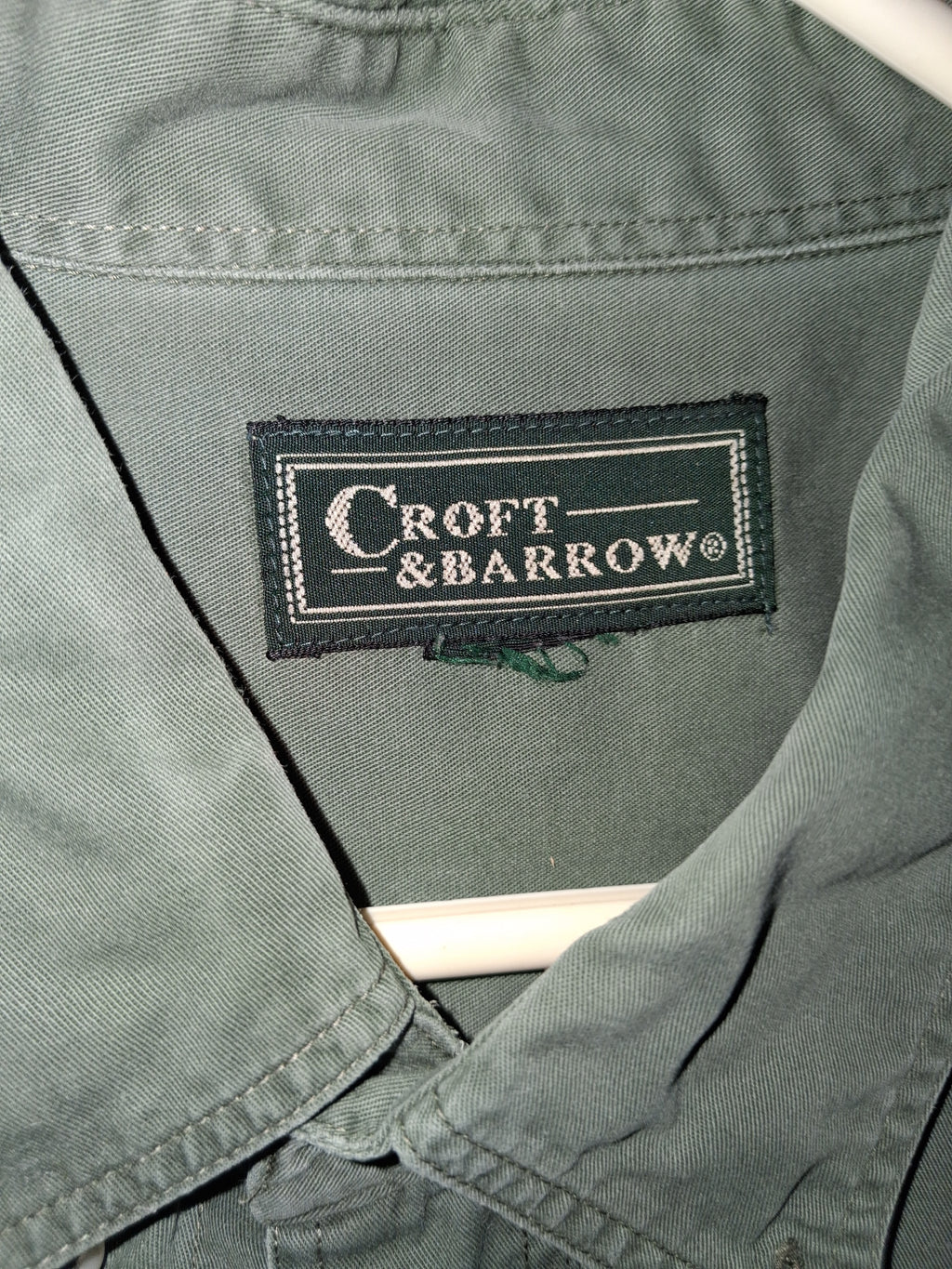 Croft & Barrow Men’s Sage Green Short Sleeve Button-Down Casual Shirt