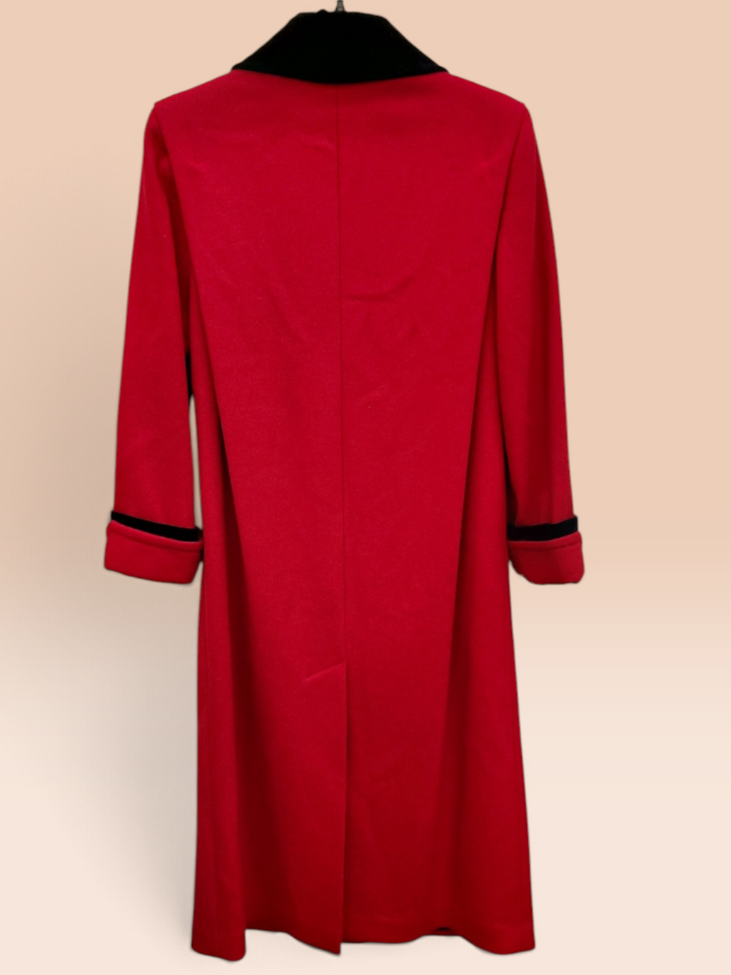 Vintage International Scene Red Coat with Black Collar