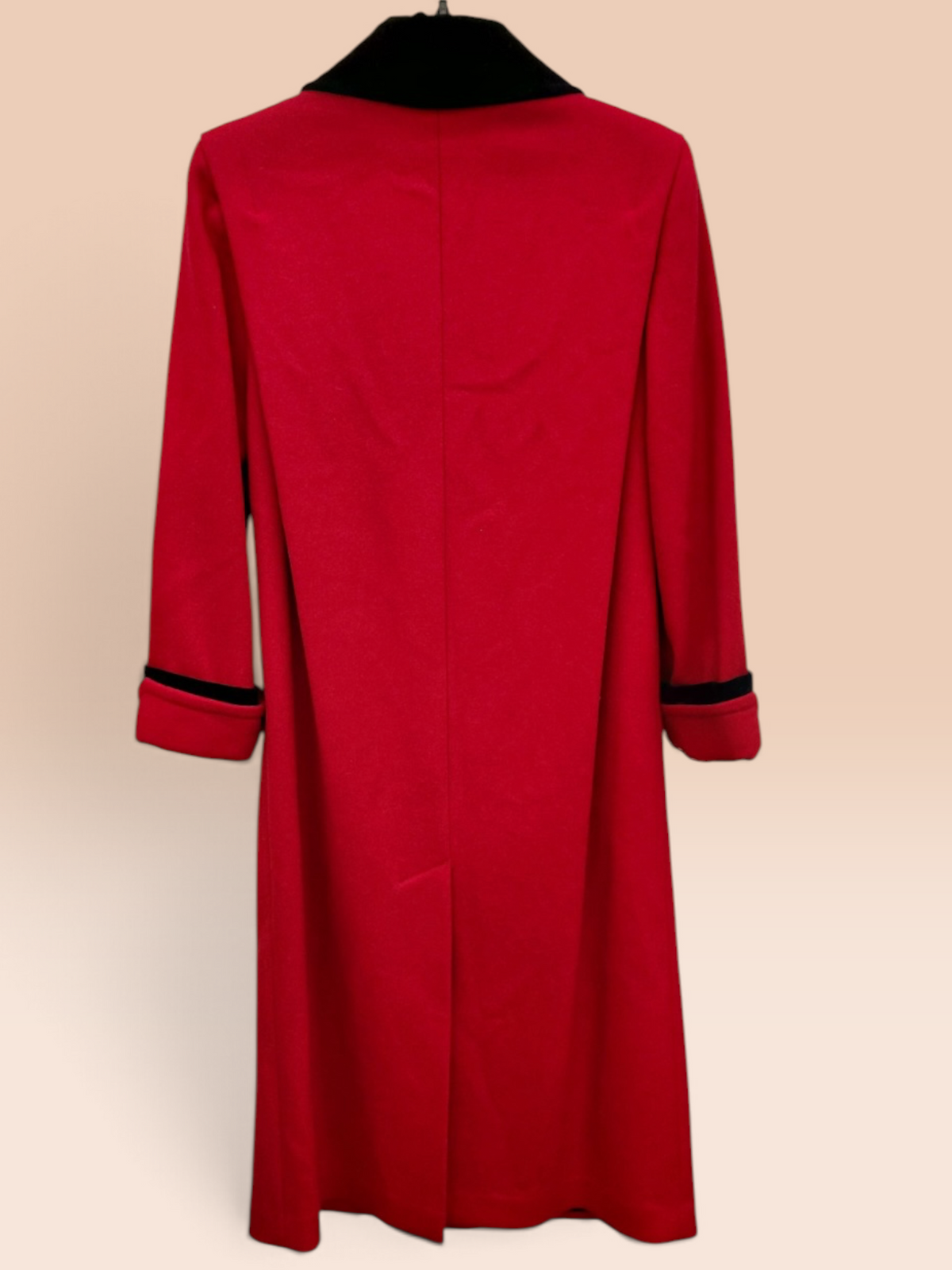 Vintage International Scene Red Coat with Black Collar