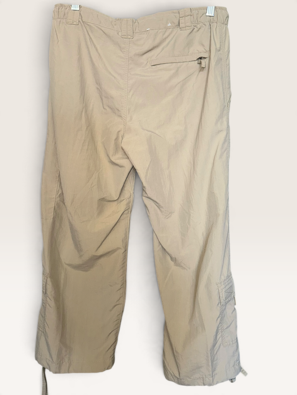 Khaki Drawstring Cargo Capri Pants