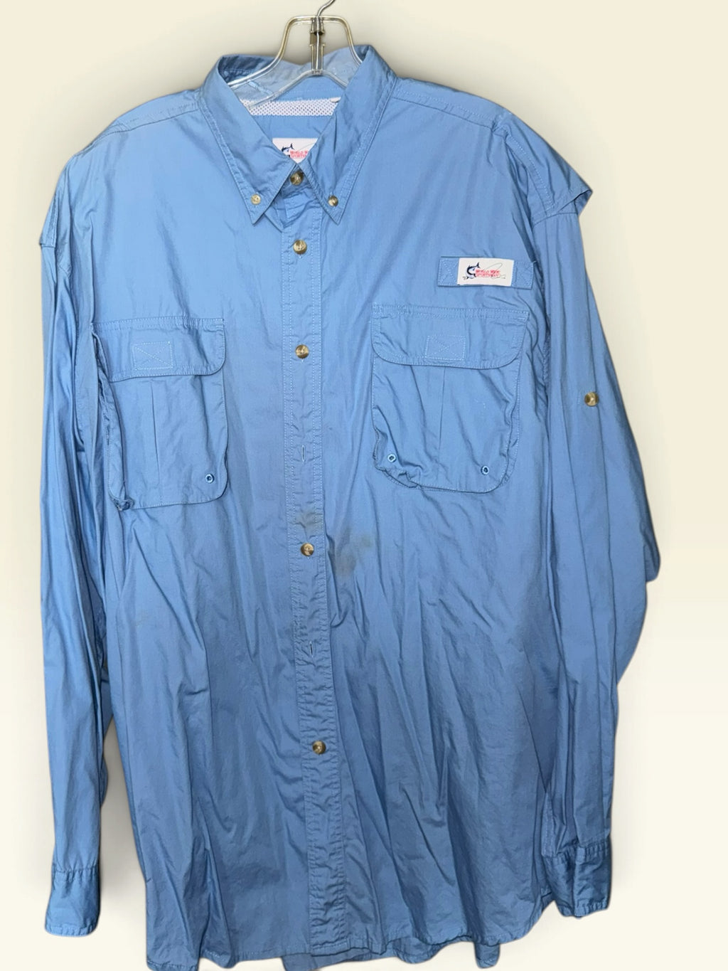 World Wide Sportsman Blue Long-Sleeve Fishing Shirt