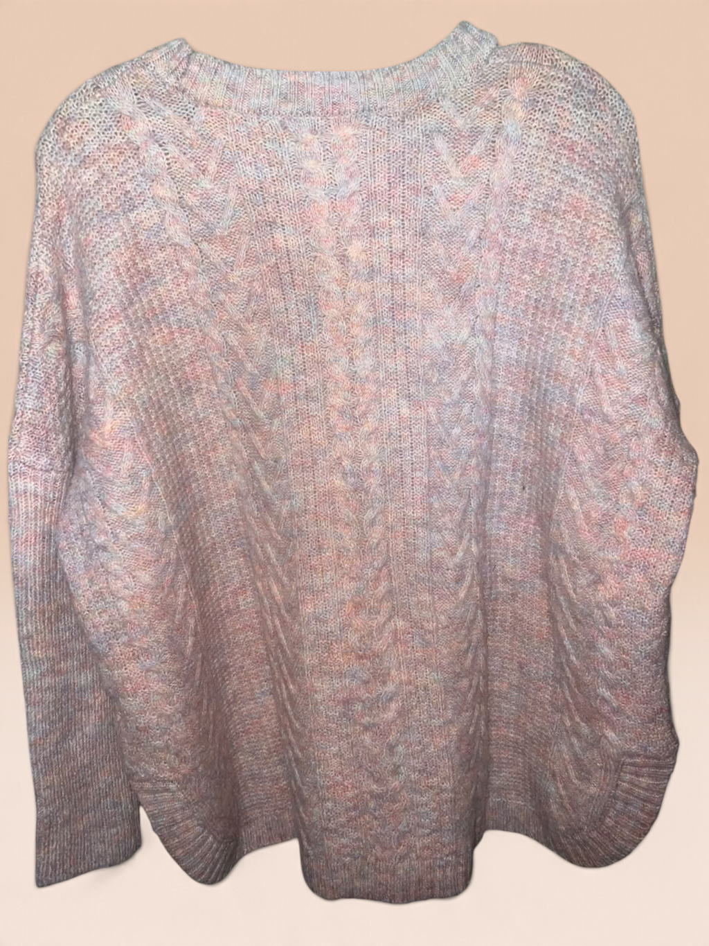 Natural Reflections Pastel Cable Knit Sweater