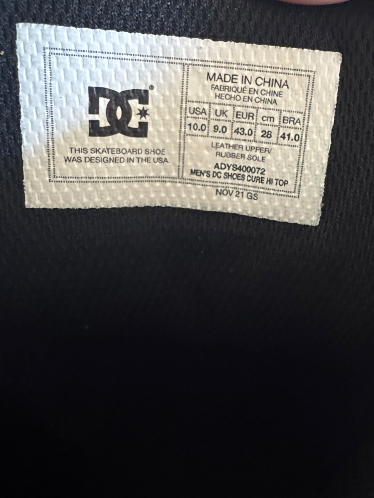 DC Shoes Cure Hi Top Leather Skate Sneakers