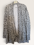 90 Degree by Reflex Gray Leopard Open-Front Cardigan