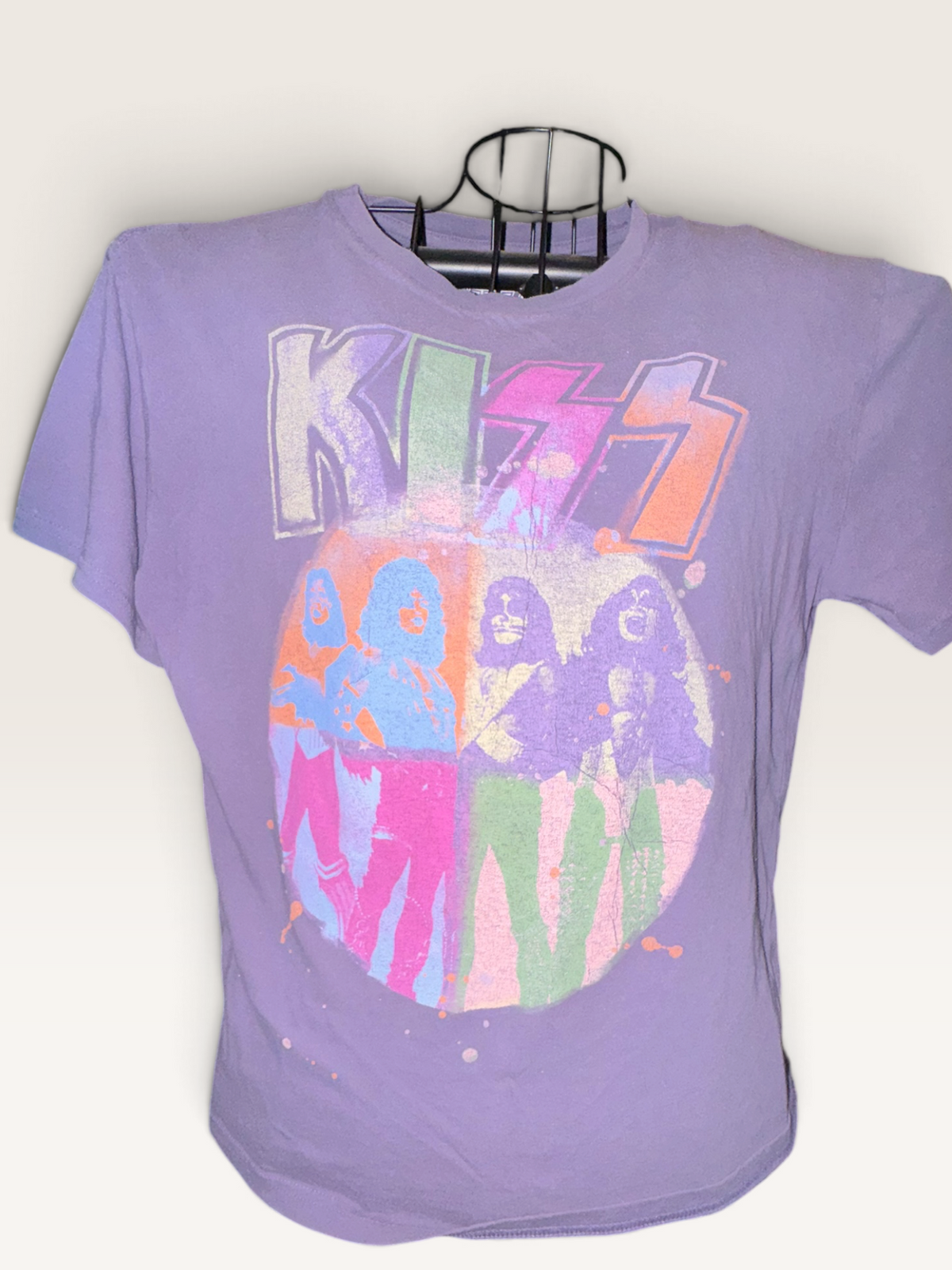 KISS Neon Band Portrait Graphic T-Shirt