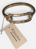 POMINA Gold-Tone Hammered Hook Bangle Bracelet