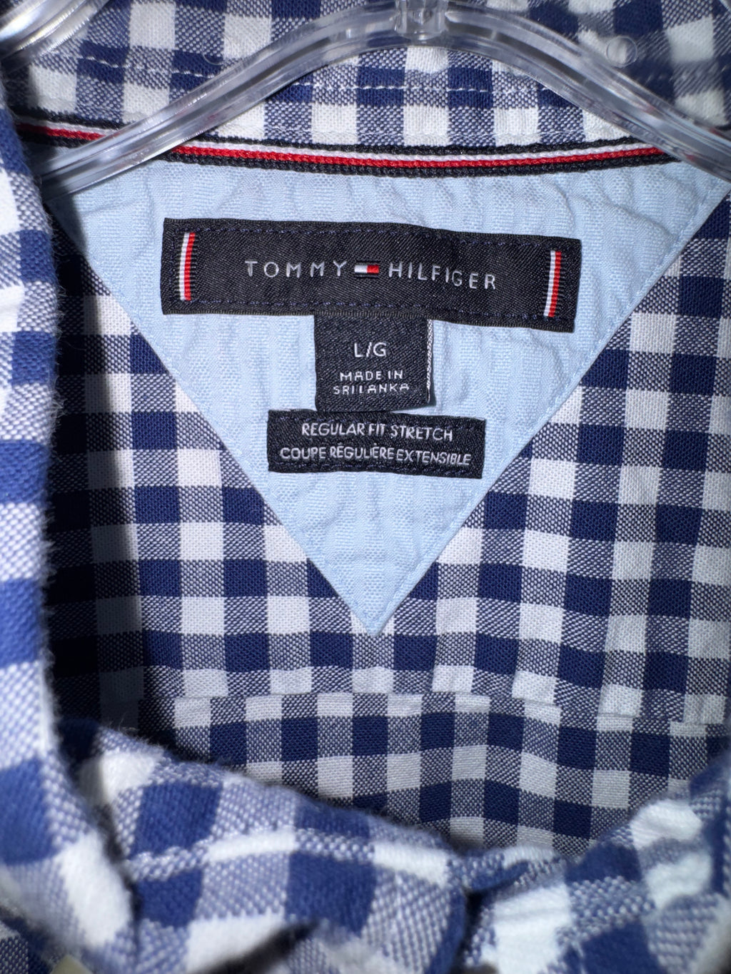 Tommy Hilfiger Navy Gingham Stretch Shirt