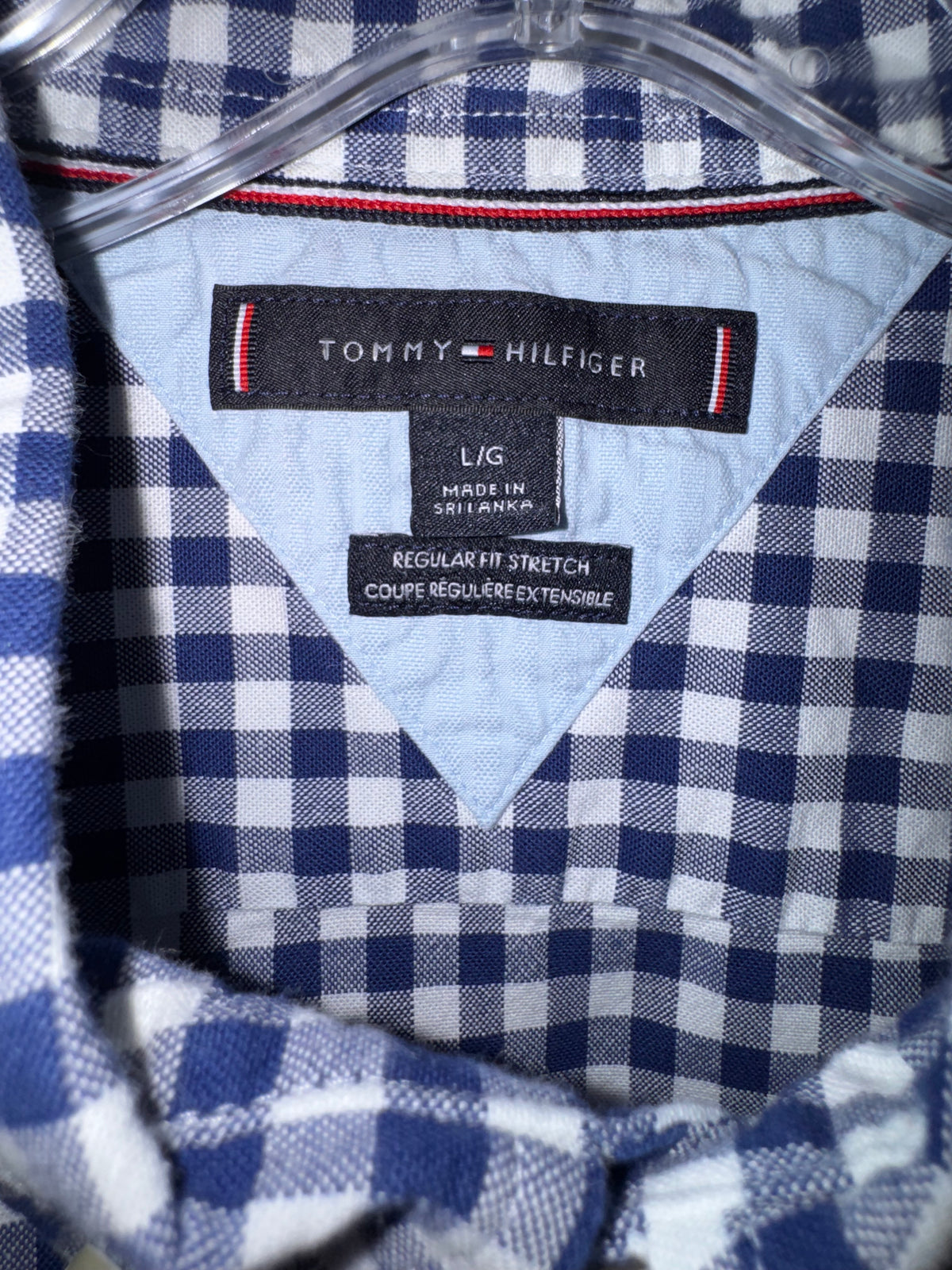 Tommy Hilfiger Navy Gingham Stretch Shirt