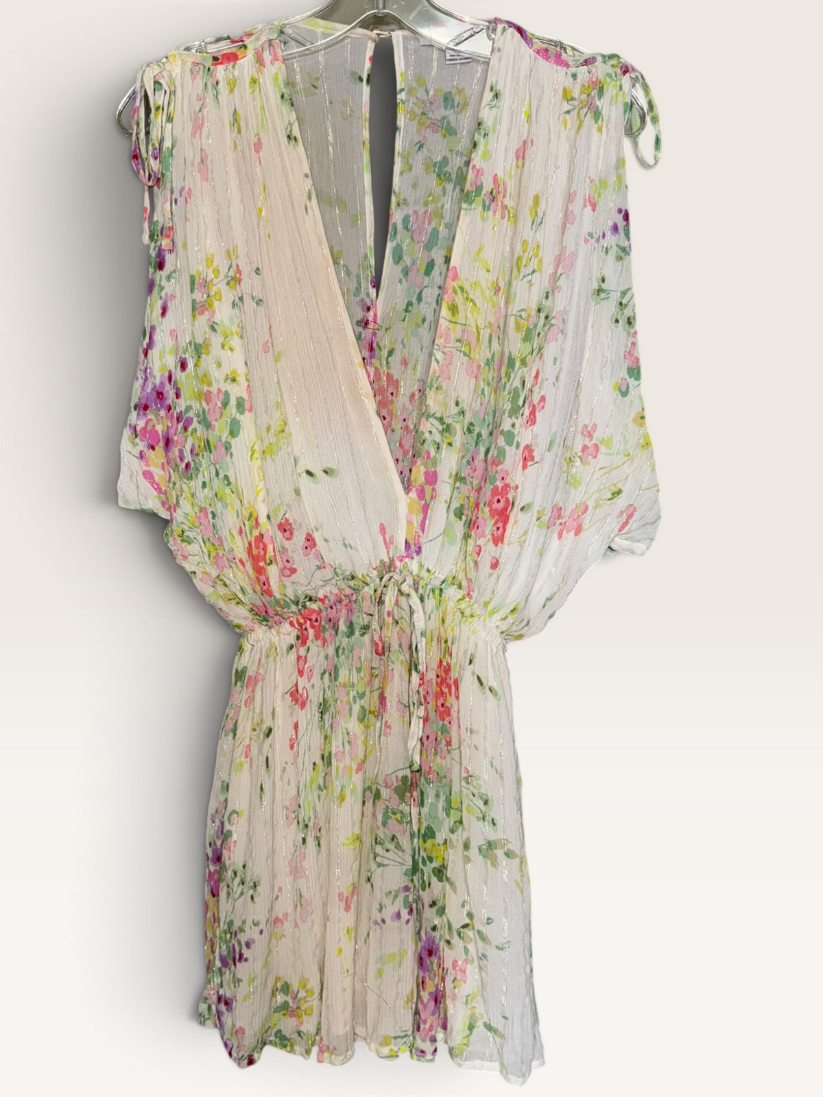 Sabina Musayev Metallic Floral Mini Dress
