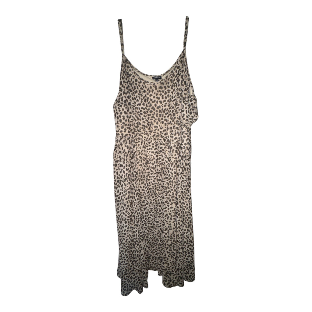 Torrid Leopard Print Handkerchief Hem Midi Dress