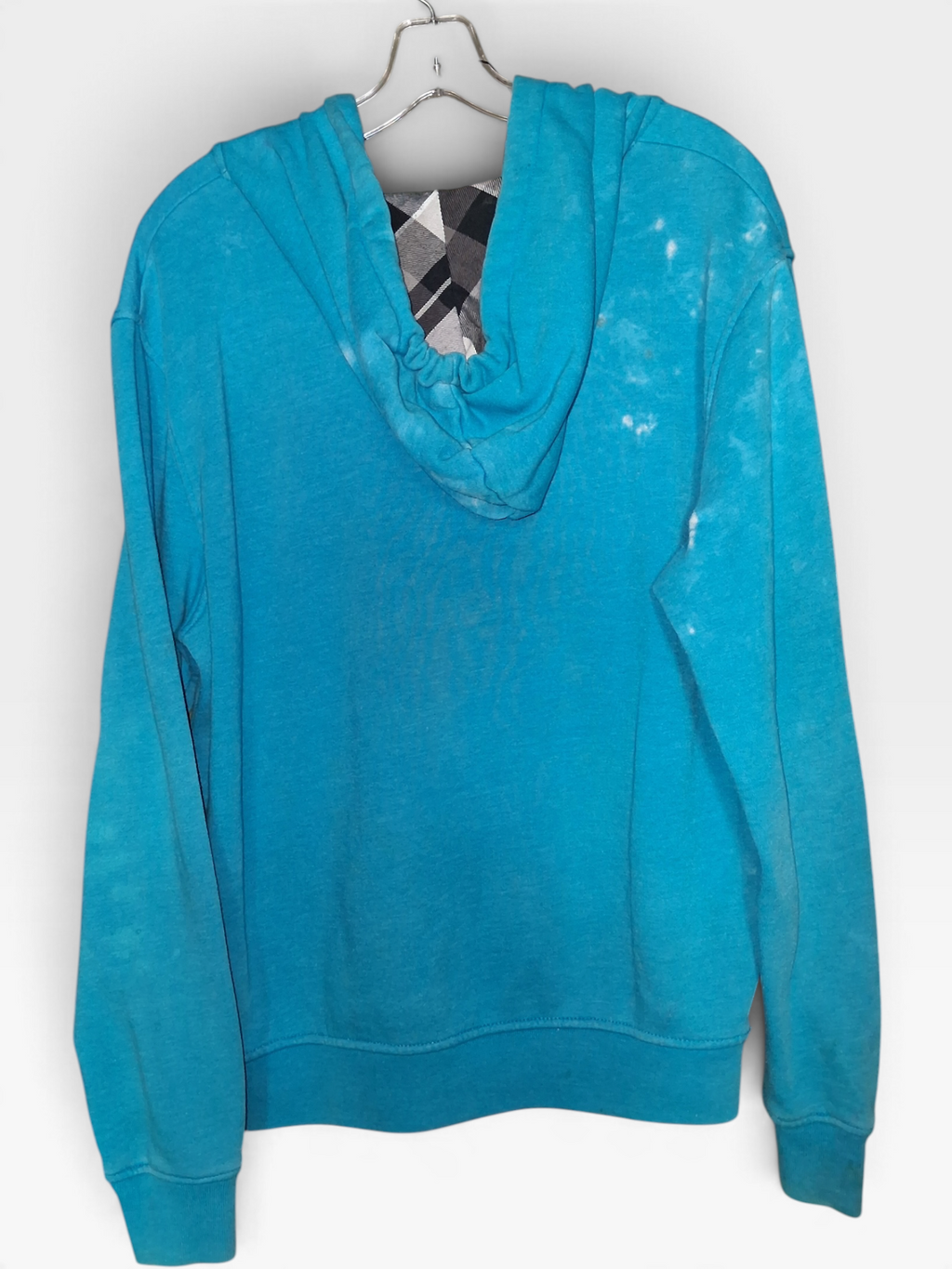 Zoo York Men's Turquoise Plaid Crossbones Full-Zip Hoodie