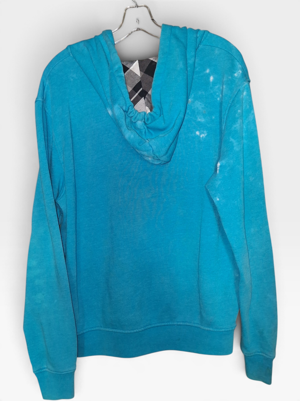 Zoo York Men's Turquoise Plaid Crossbones Full-Zip Hoodie