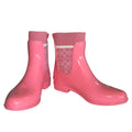 COACH Rivington Pink Monogram Sock-Top Ankle Rain Boots