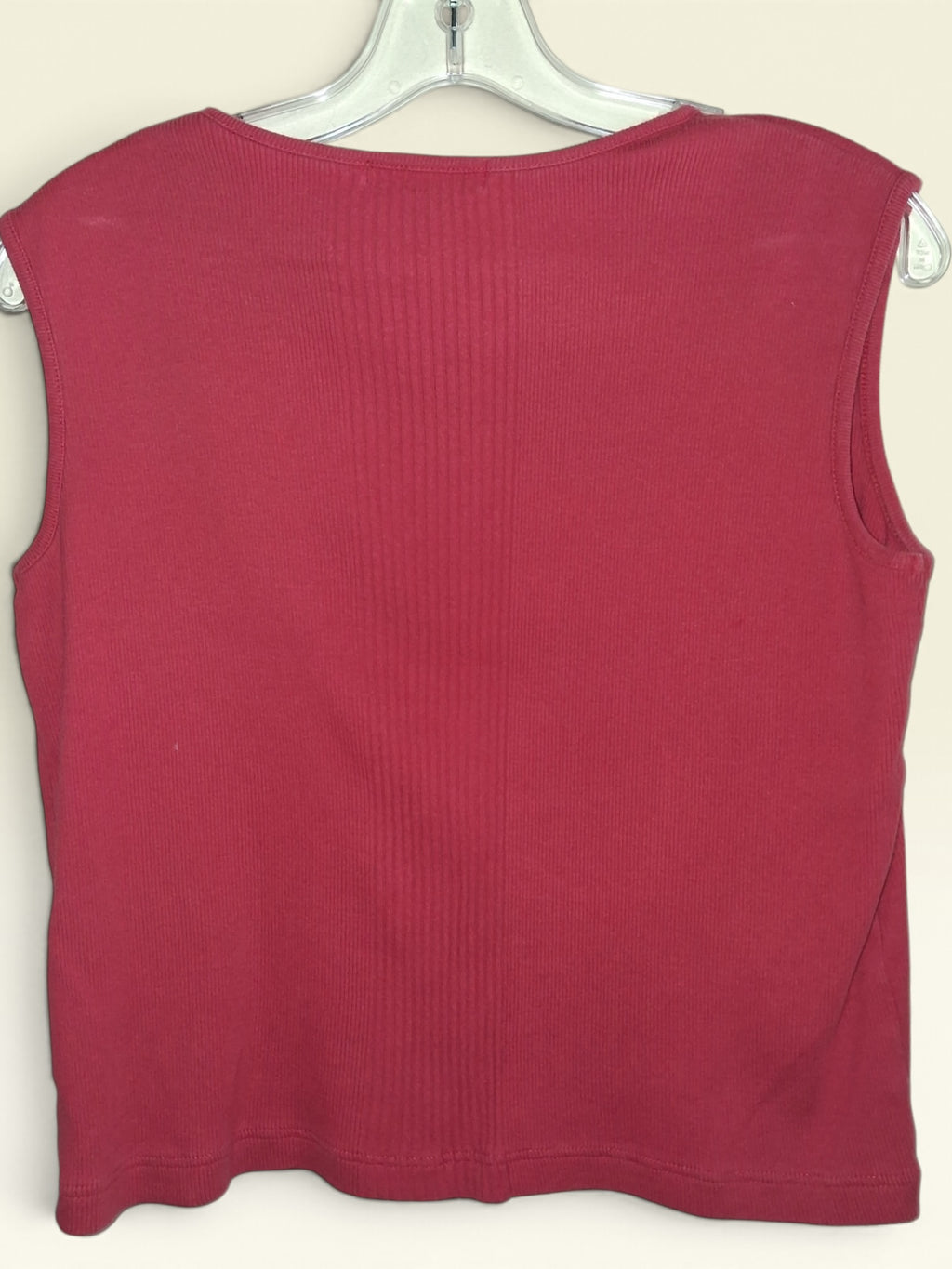 Dressbarn Red Ribbed Sleeveless Top