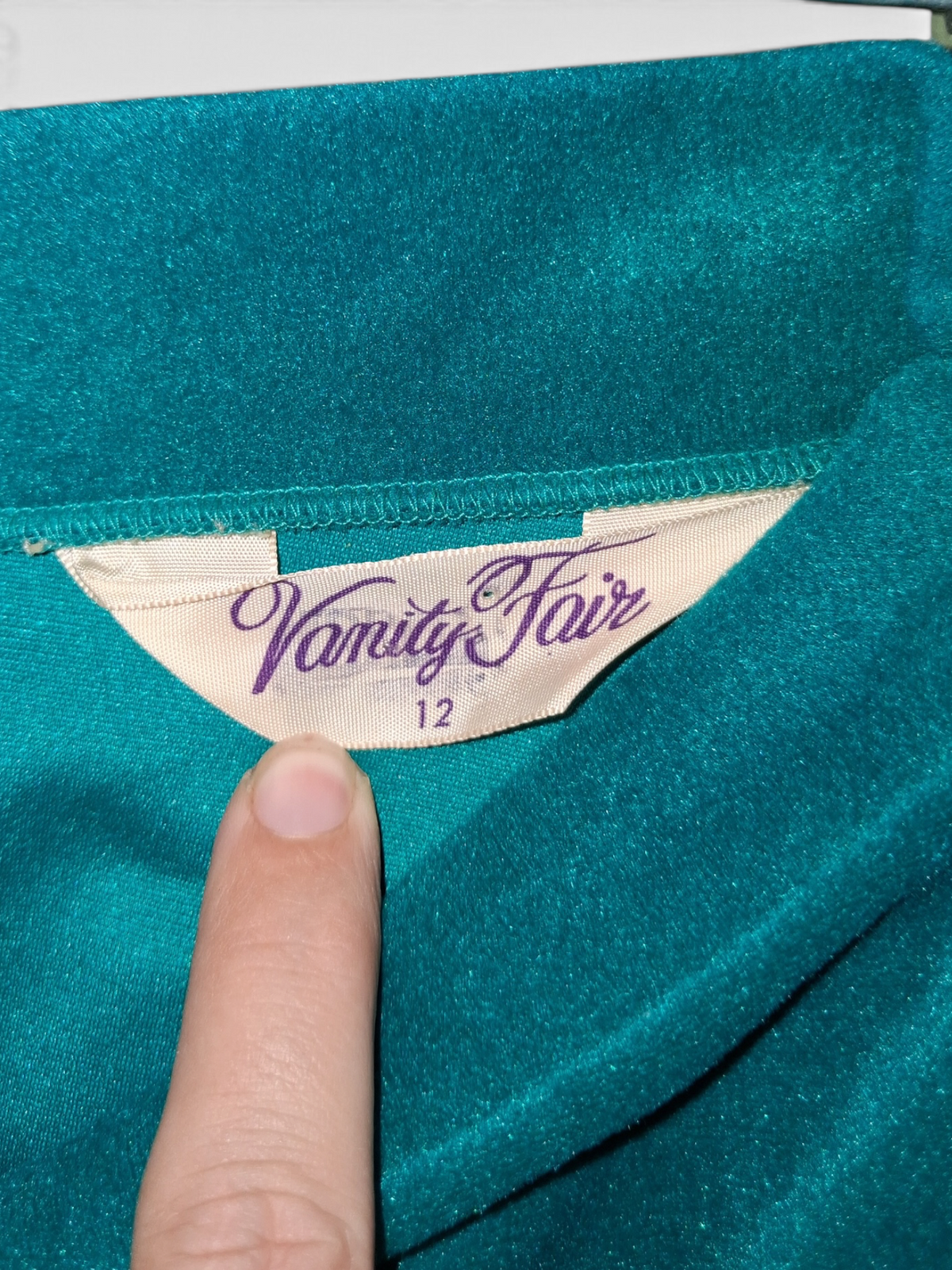 Vintage Vanity Fair Emerald Green Velour Maxi Skirt