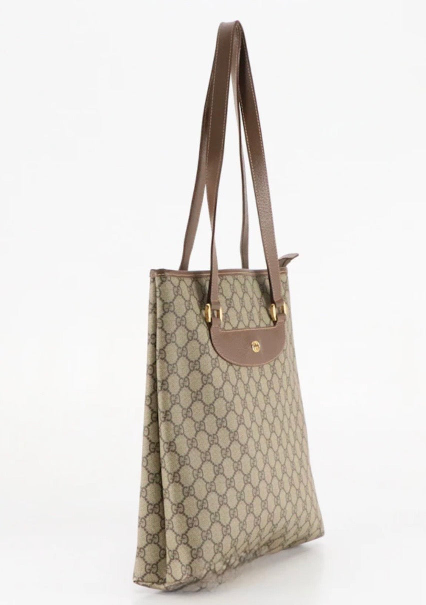 Rare 80s Vintage GUCCI GG Supreme Tote Iconic Coquette Shoulder Bag