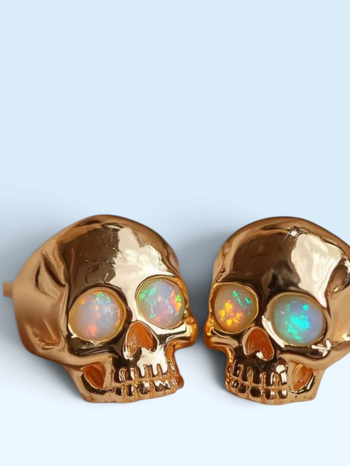 Skull Earrings with Iridescent Eyes