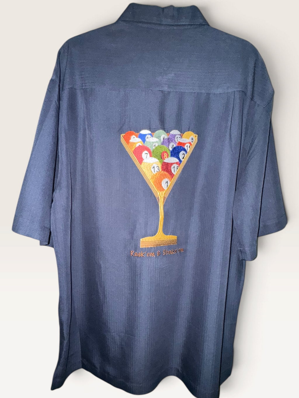 Caribbean “Rack ’Em & Shake ’Em” Pool Shirt NWT
