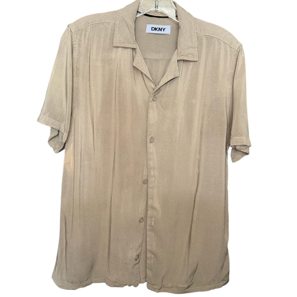 DKNY Neutral Button-Up Blouse