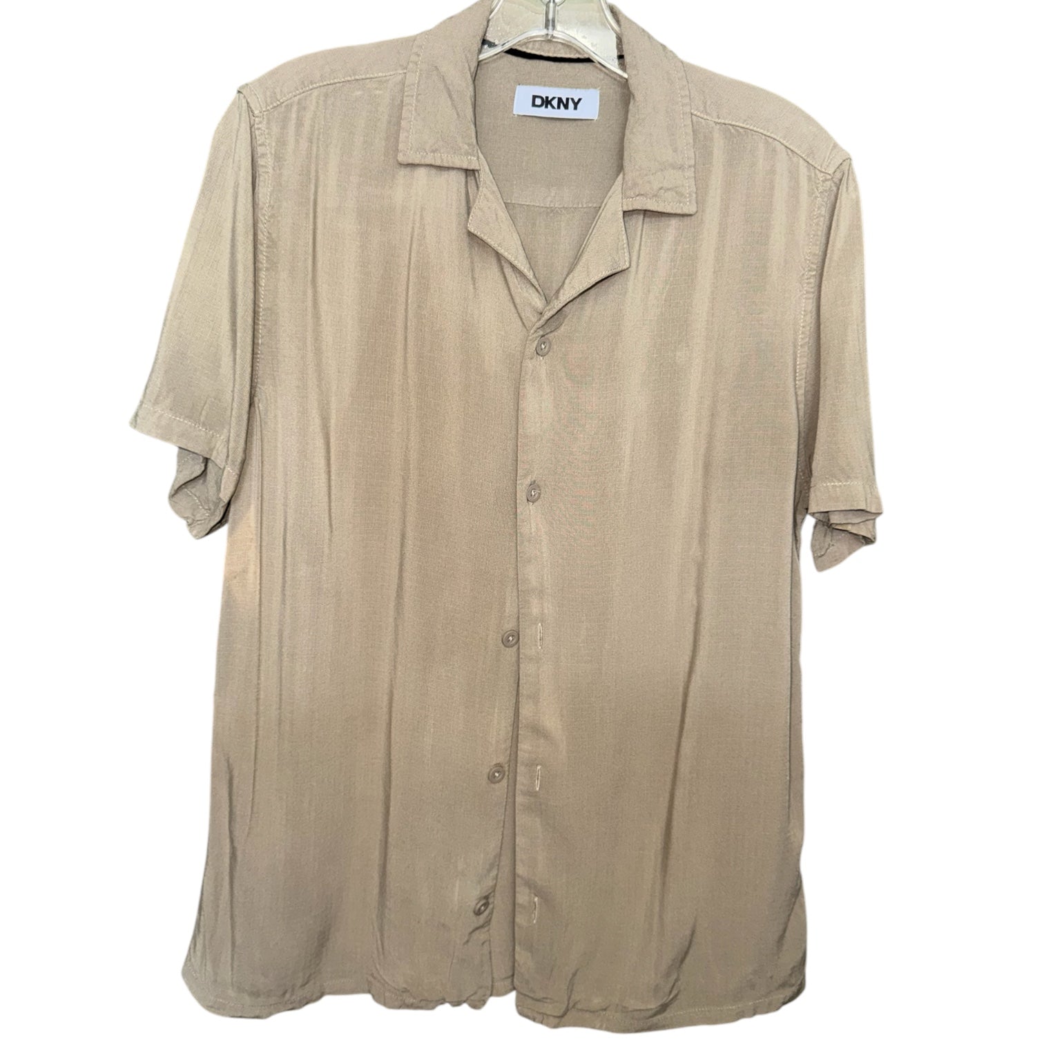DKNY Neutral Button-Up Blouse
