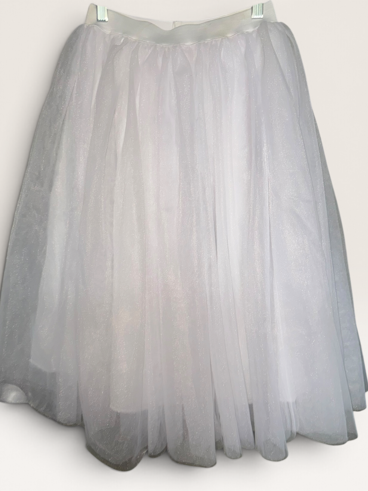 White Tulle Tutu Midi Skirt