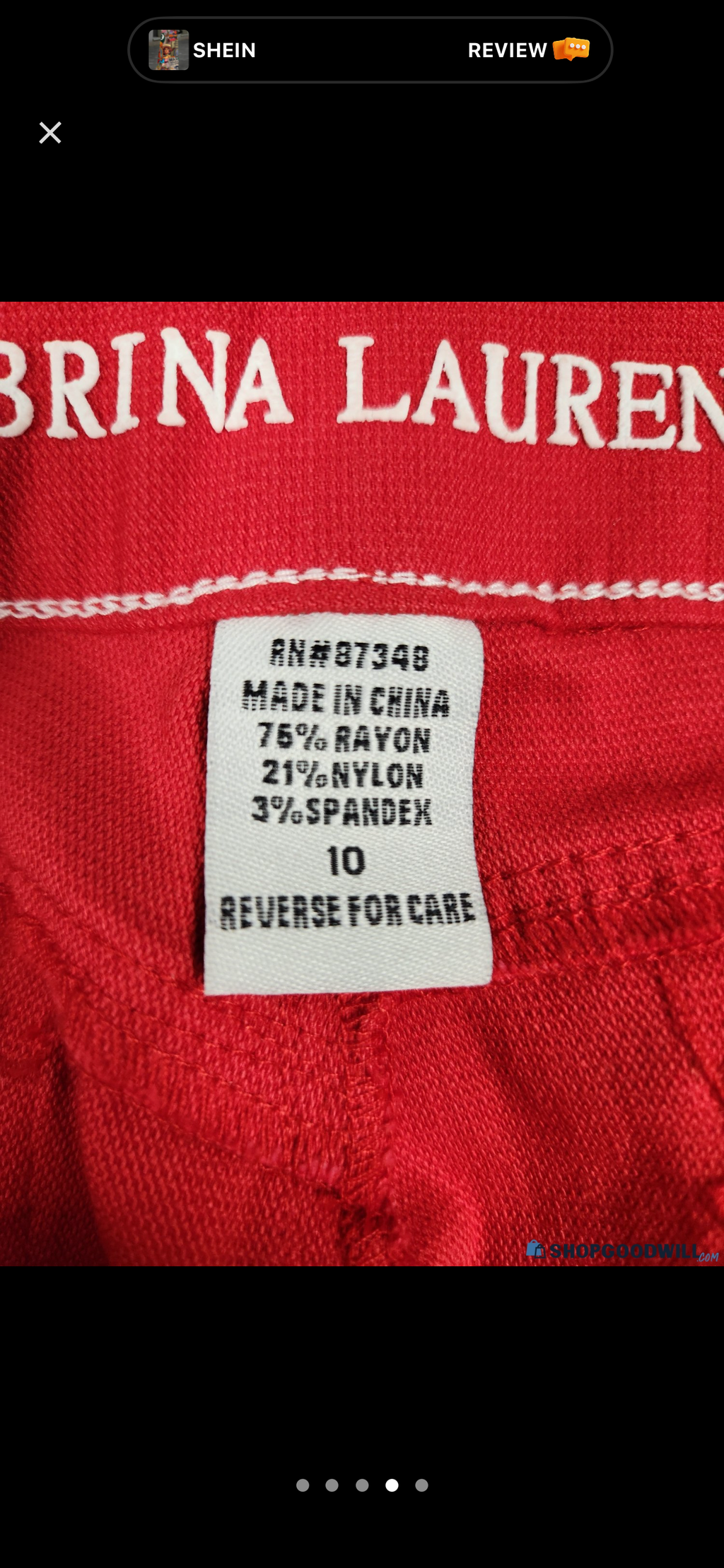 Sabrina Lauren Red Stretch Pants