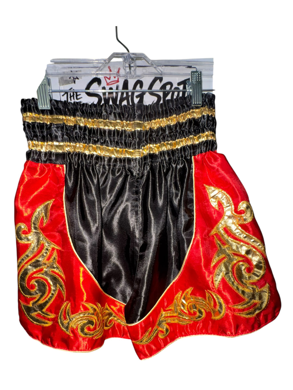 Thai Boxing Black Red & Gold Muay Thai Shorts
