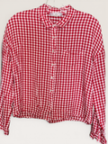 Pink Rose Red Gingham Button-Up Shirt