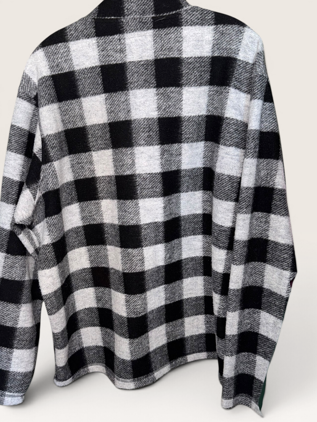 John Wayne Black & White Buffalo Plaid Fleece Pullover