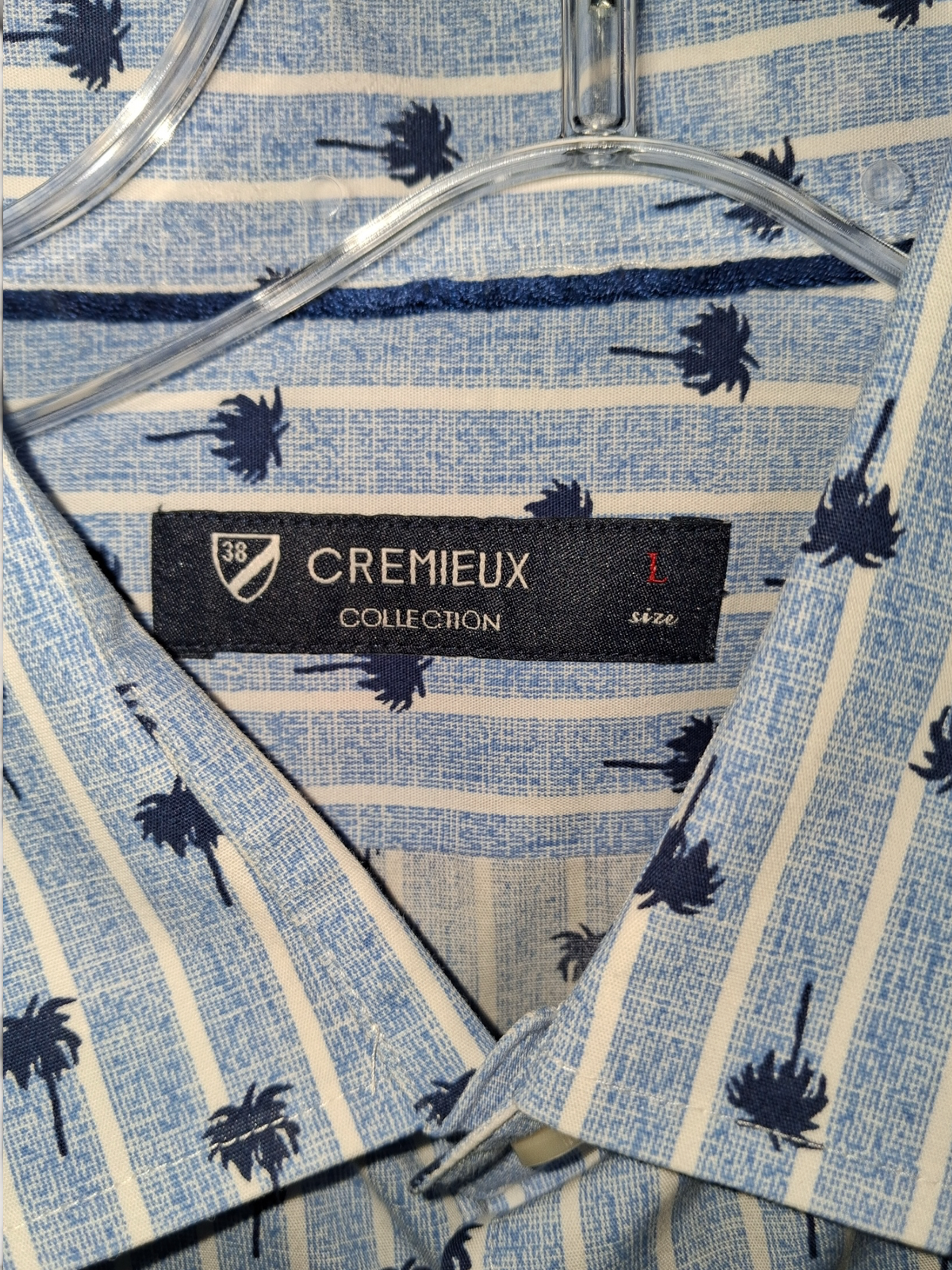 Cremieux Collection Blue Striped Palm Tree Button-Down Shirt