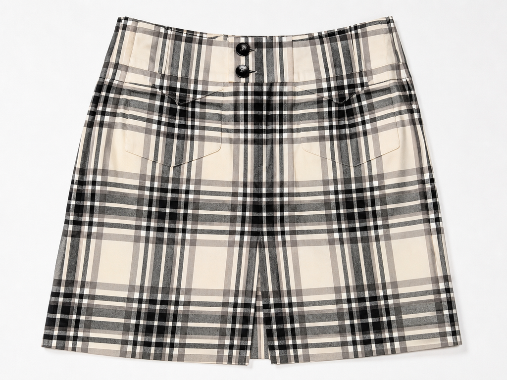 Gucci Made in Italy Plaid Mini Skirt
