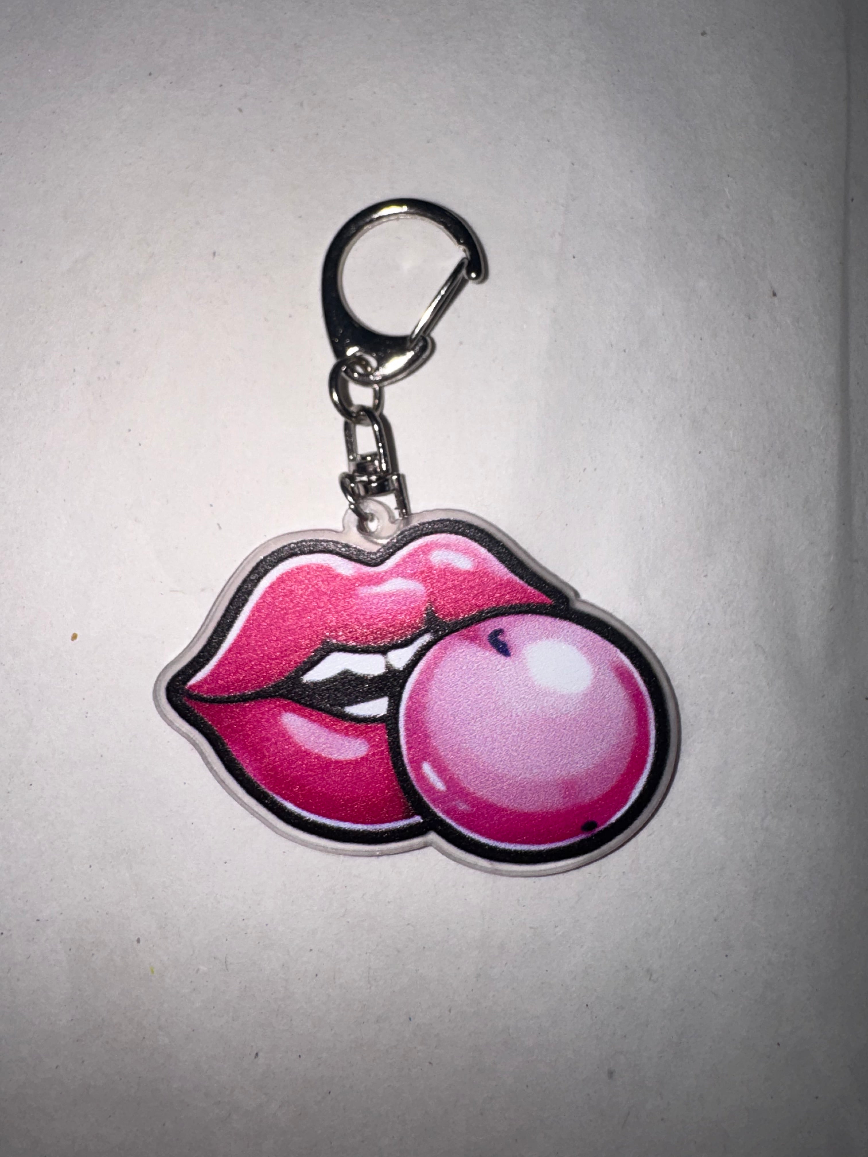 Bubblegum Lips Acrylic Keychain