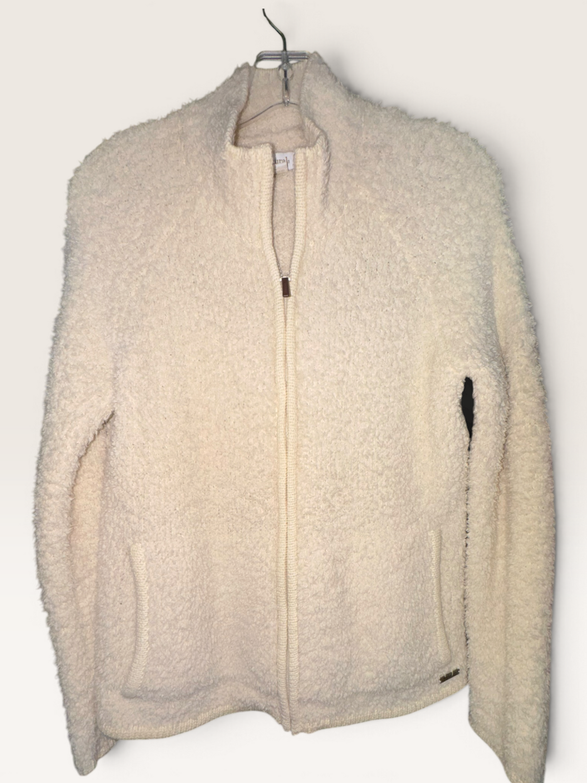 Natural Reflections Cream Sherpa Zip-Up Jacket