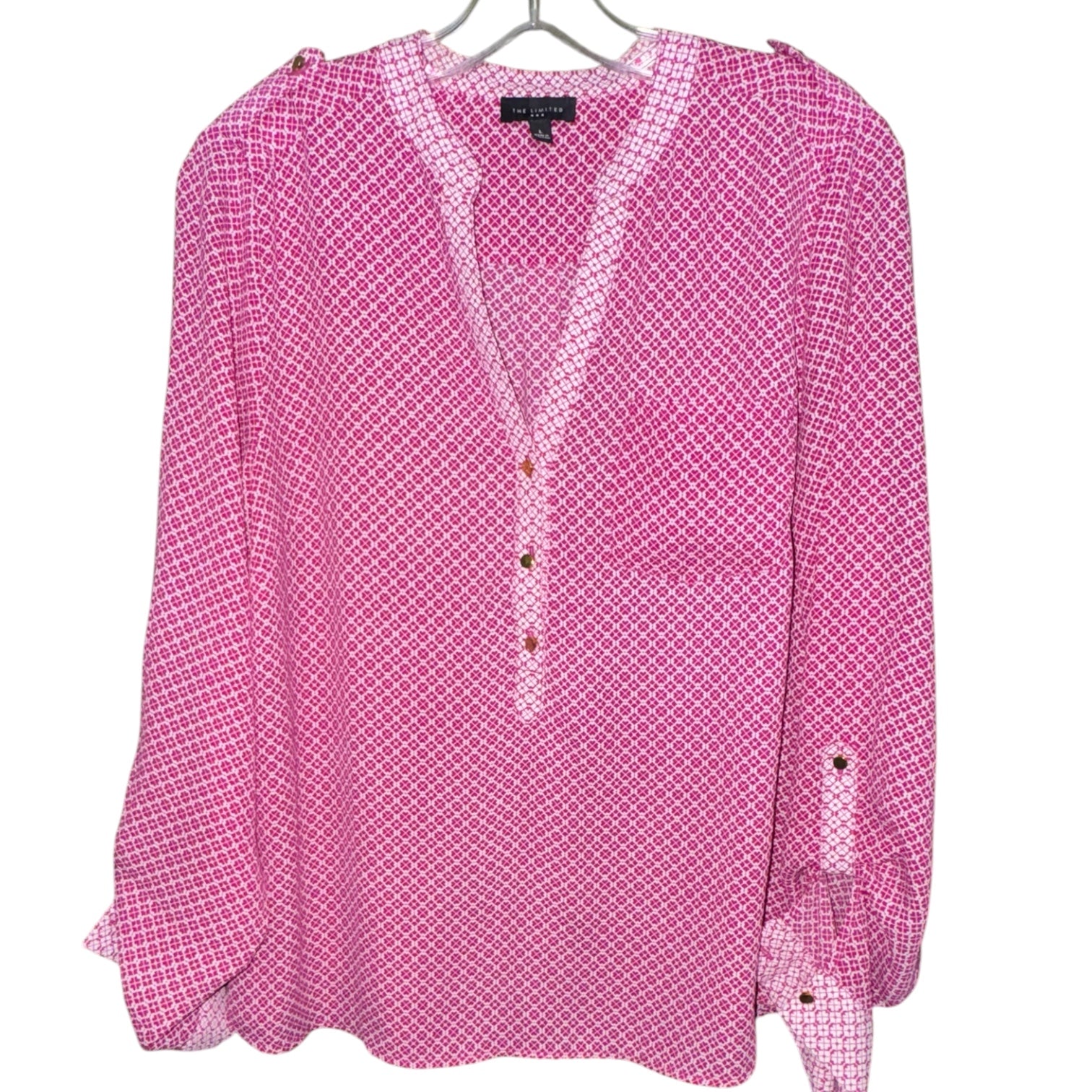 The Limited Pink Geometric Blouse