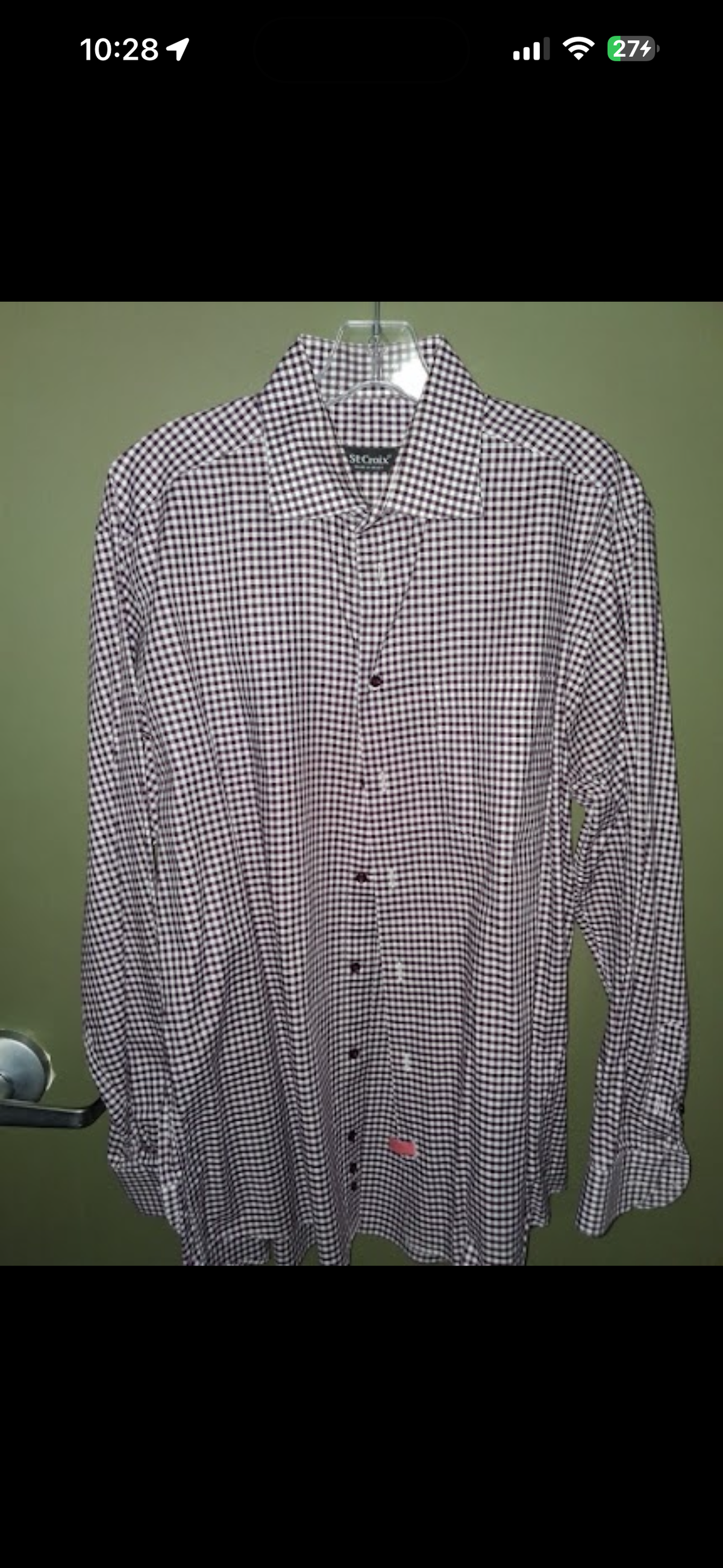 St. Croix Men's Italian Gingham Dress Shirt