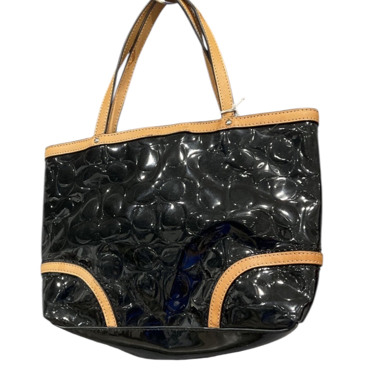 Authentic Coach Signature Patent Leather Tote Bag Black F48169 | Legitmark COA