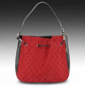 Vintage Gucci Red GG Jacquard Drawstring Shoulder Bag - Tom Ford Era