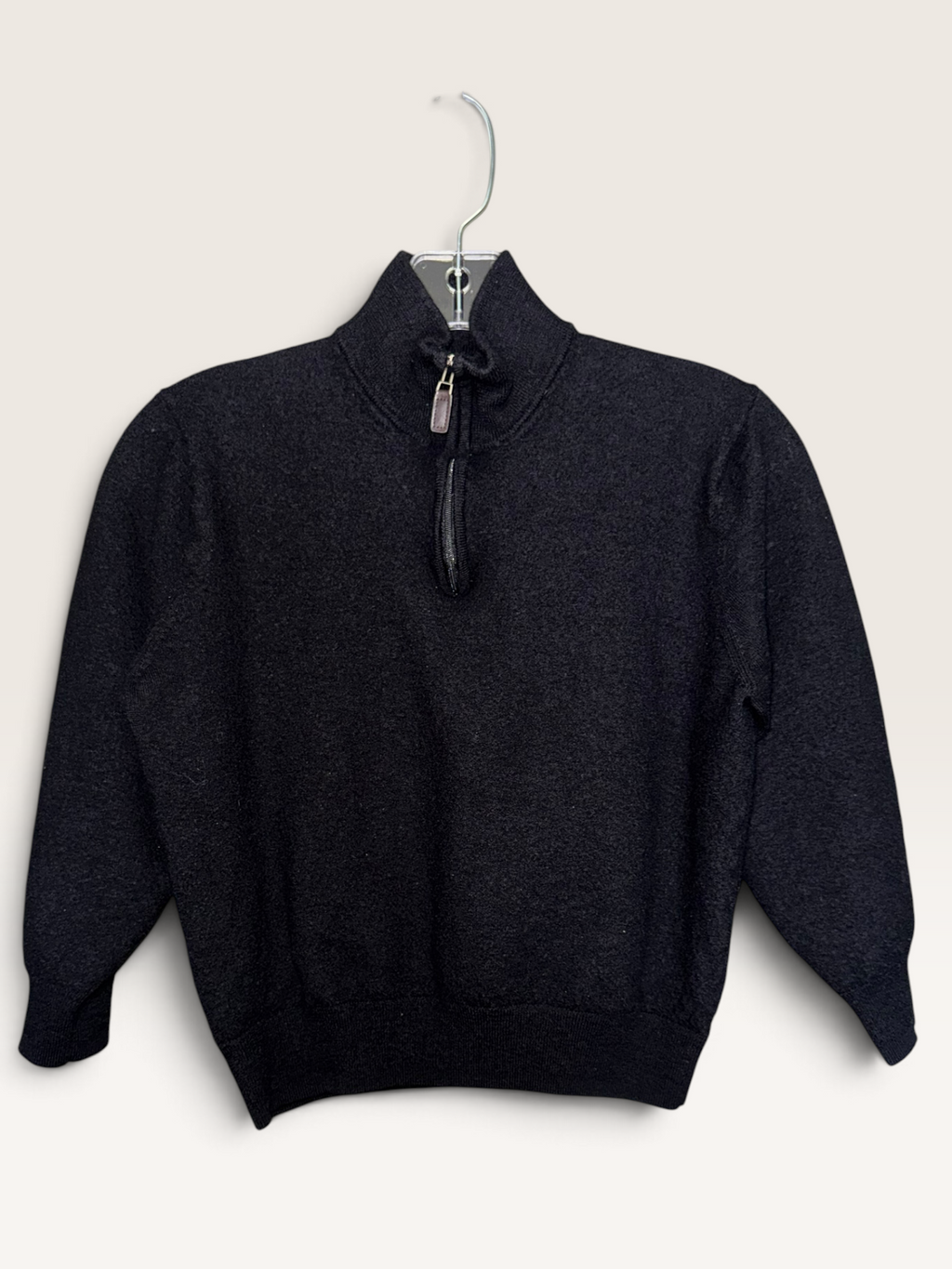 Black Quarter-Zip Wool Sweater