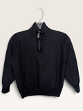 Black Quarter-Zip Wool Sweater