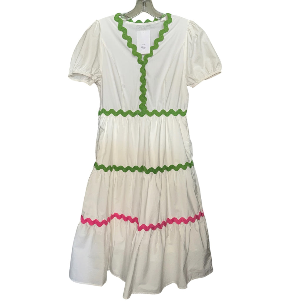 House of Dazzle Boutique White Ric Rac Tiered Dress (NWT)