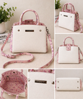 Betsey Johnson Floral Mini Satchel Crossbody White & Pink Bag