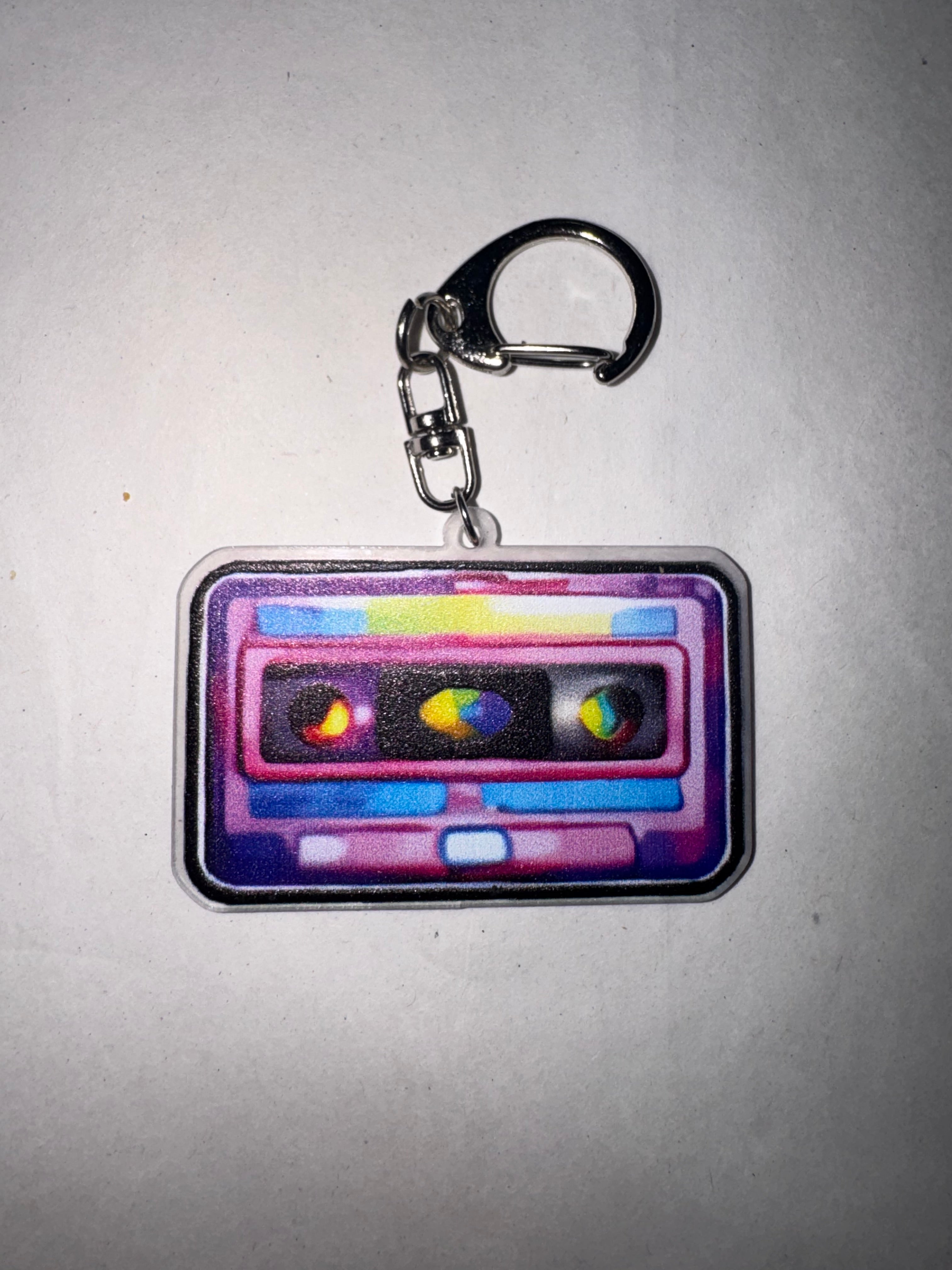 Retro Cassette Tape Acrylic Keychain
