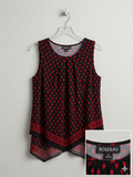 Roz & Ali Women's Red & Black Geometric Print Tank Top