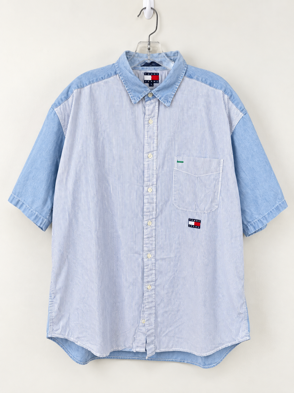 Tommy Jeans Striped & Denim Colorblock Shirt