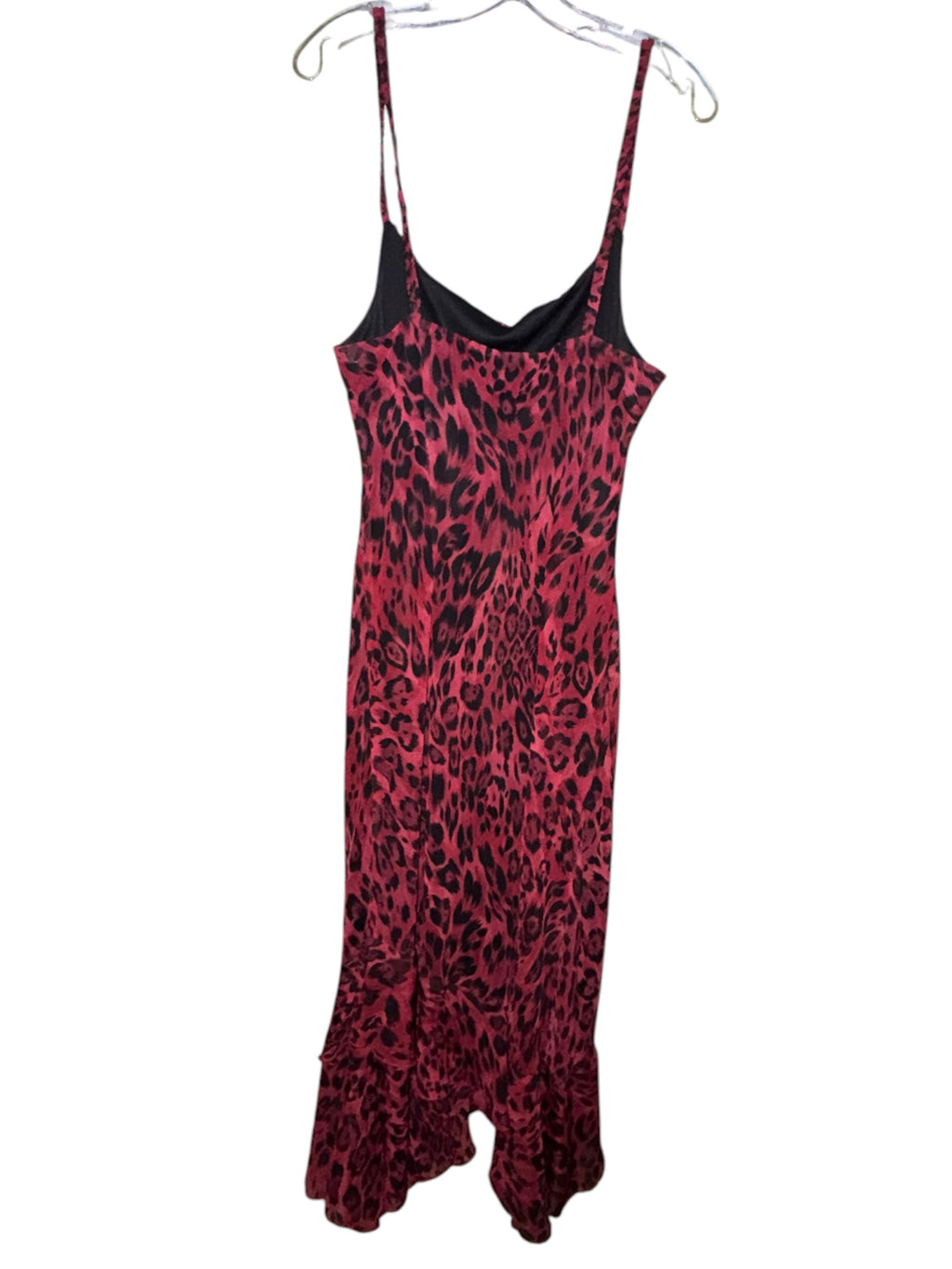 Believe Red & Black Leopard Print High-Low Dress